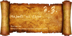 Hajmási Zina névjegykártya